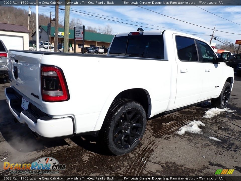 2022 Ram 1500 Laramie Crew Cab 4x4 Ivory White Tri-Coat Pearl / Black Photo #5