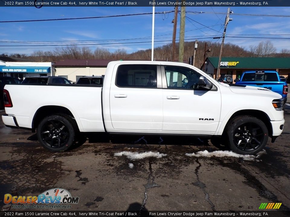 2022 Ram 1500 Laramie Crew Cab 4x4 Ivory White Tri-Coat Pearl / Black Photo #6