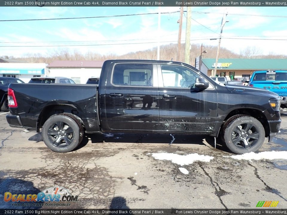 2022 Ram 1500 Big Horn Night Edition Crew Cab 4x4 Diamond Black Crystal Pearl / Black Photo #6