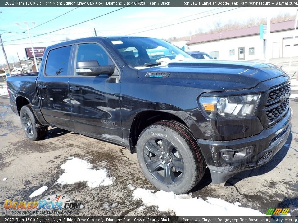 2022 Ram 1500 Big Horn Night Edition Crew Cab 4x4 Diamond Black Crystal Pearl / Black Photo #7