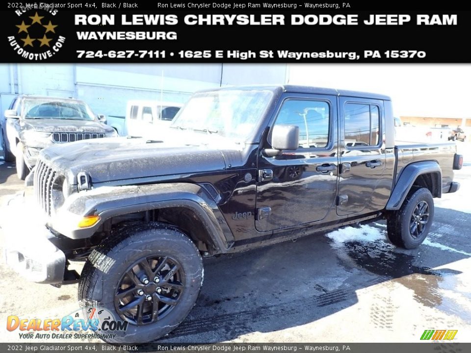 2022 Jeep Gladiator Sport 4x4 Black / Black Photo #1