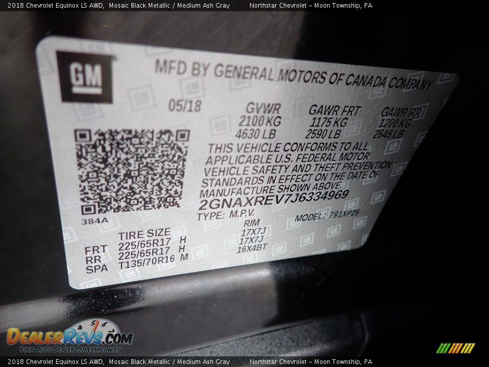 2018 Chevrolet Equinox LS AWD Mosaic Black Metallic / Medium Ash Gray Photo #28