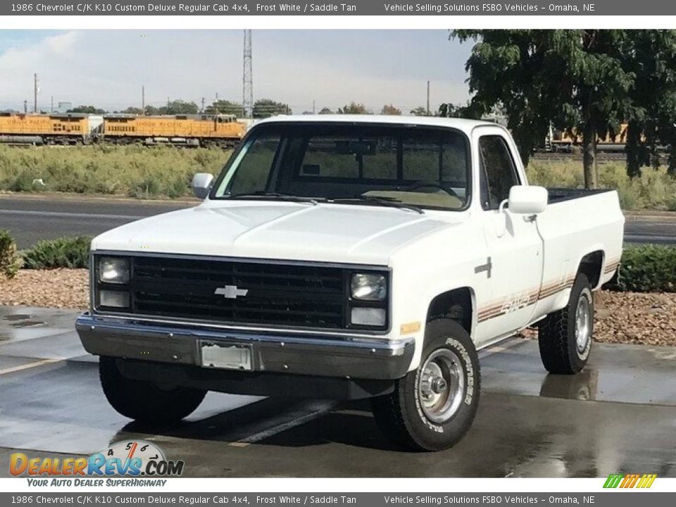 Frost White 1986 Chevrolet C/K K10 Custom Deluxe Regular Cab 4x4 Photo #6