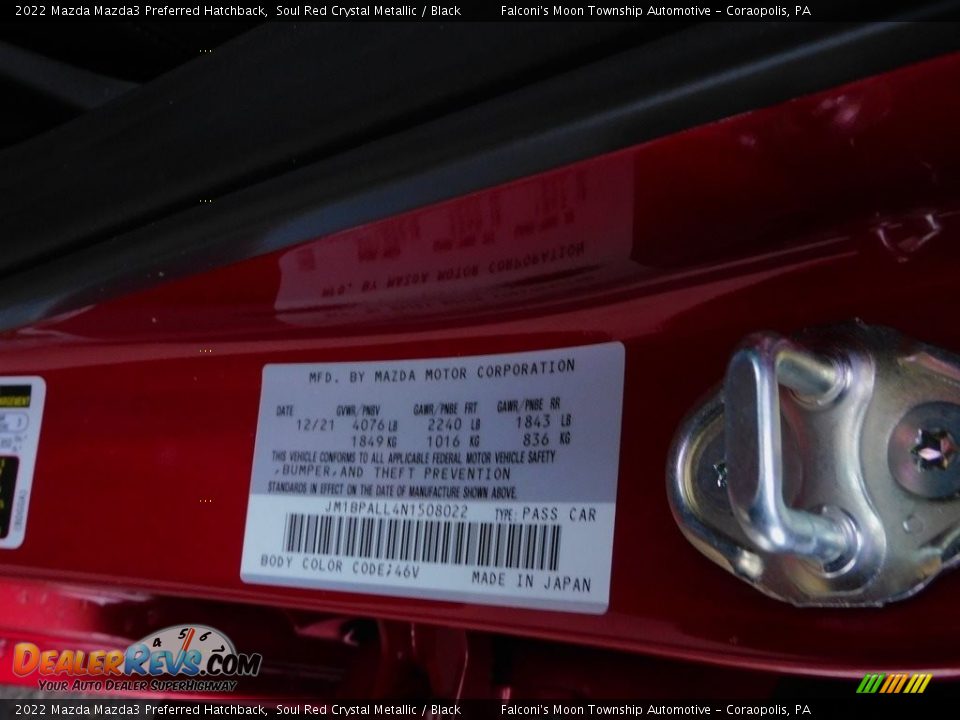 2022 Mazda Mazda3 Preferred Hatchback Soul Red Crystal Metallic / Black Photo #20