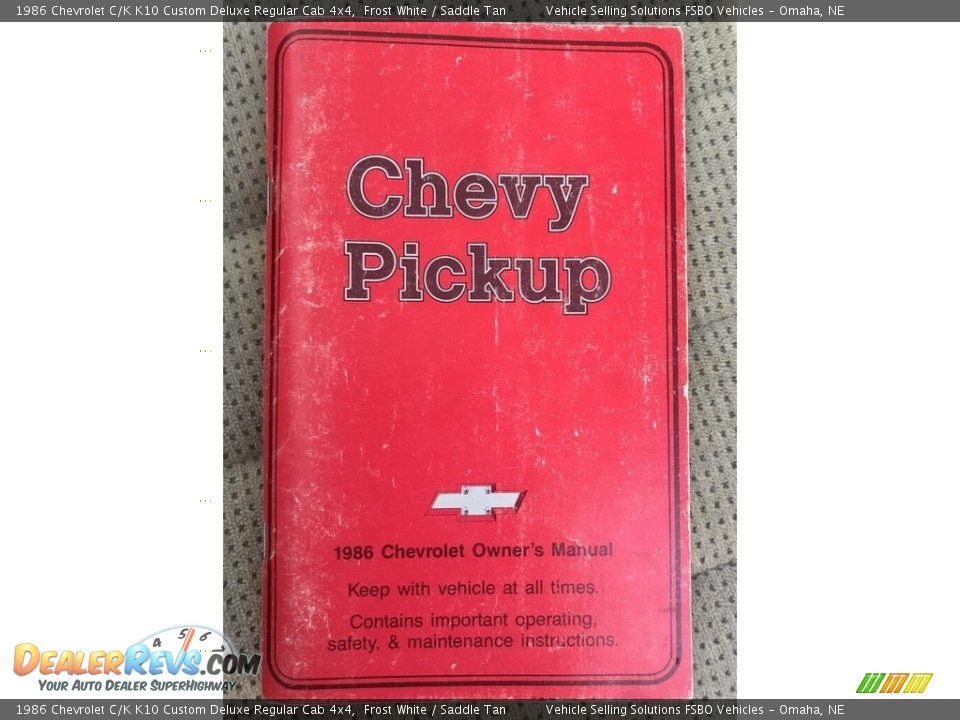 Books/Manuals of 1986 Chevrolet C/K K10 Custom Deluxe Regular Cab 4x4 Photo #13
