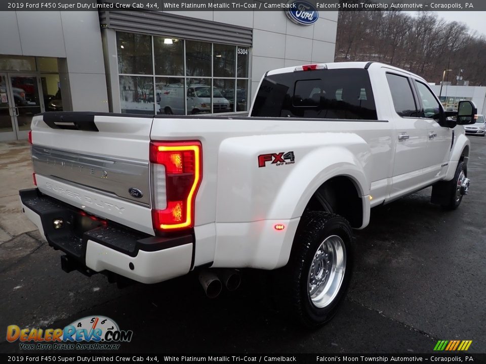 2019 Ford F450 Super Duty Limited Crew Cab 4x4 White Platinum Metallic Tri-Coat / Camelback Photo #2