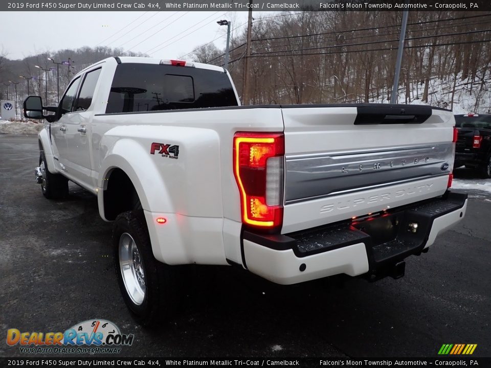 2019 Ford F450 Super Duty Limited Crew Cab 4x4 White Platinum Metallic Tri-Coat / Camelback Photo #4