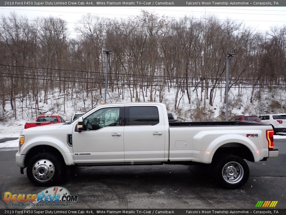 2019 Ford F450 Super Duty Limited Crew Cab 4x4 White Platinum Metallic Tri-Coat / Camelback Photo #5