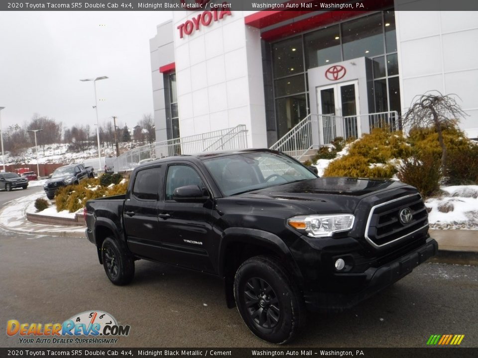 2020 Toyota Tacoma SR5 Double Cab 4x4 Midnight Black Metallic / Cement Photo #1