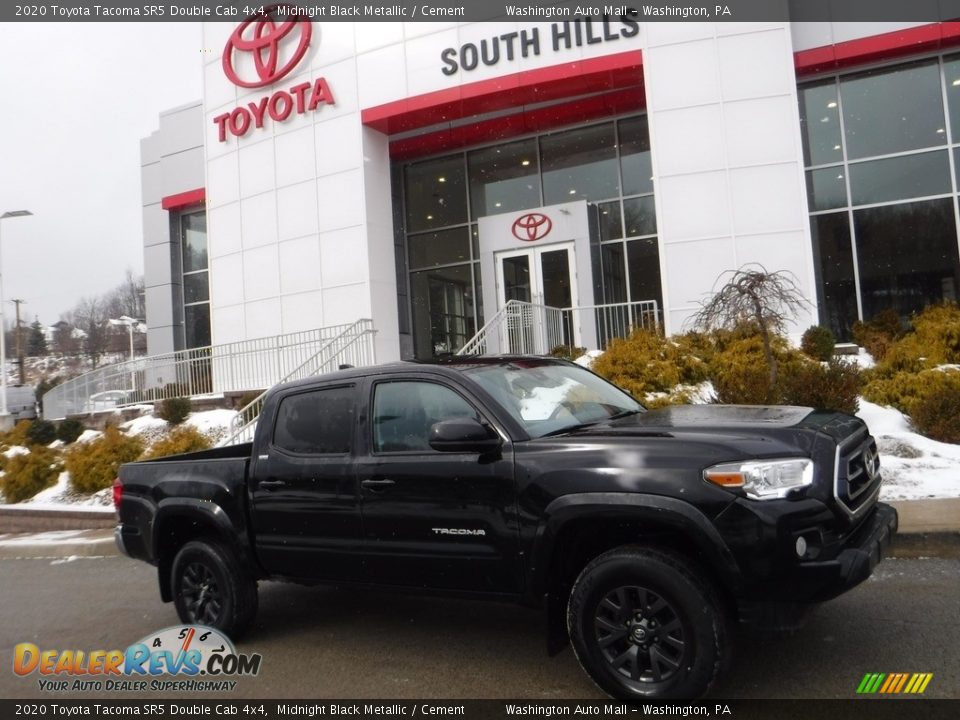 2020 Toyota Tacoma SR5 Double Cab 4x4 Midnight Black Metallic / Cement Photo #2