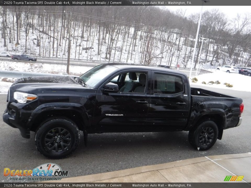 2020 Toyota Tacoma SR5 Double Cab 4x4 Midnight Black Metallic / Cement Photo #11