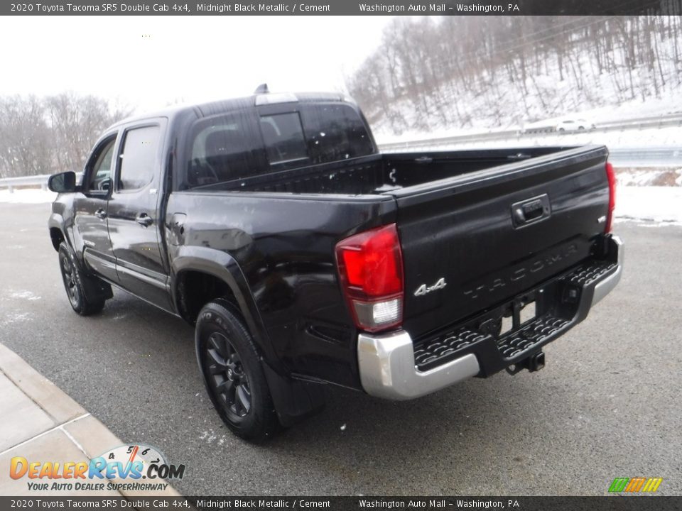 2020 Toyota Tacoma SR5 Double Cab 4x4 Midnight Black Metallic / Cement Photo #12