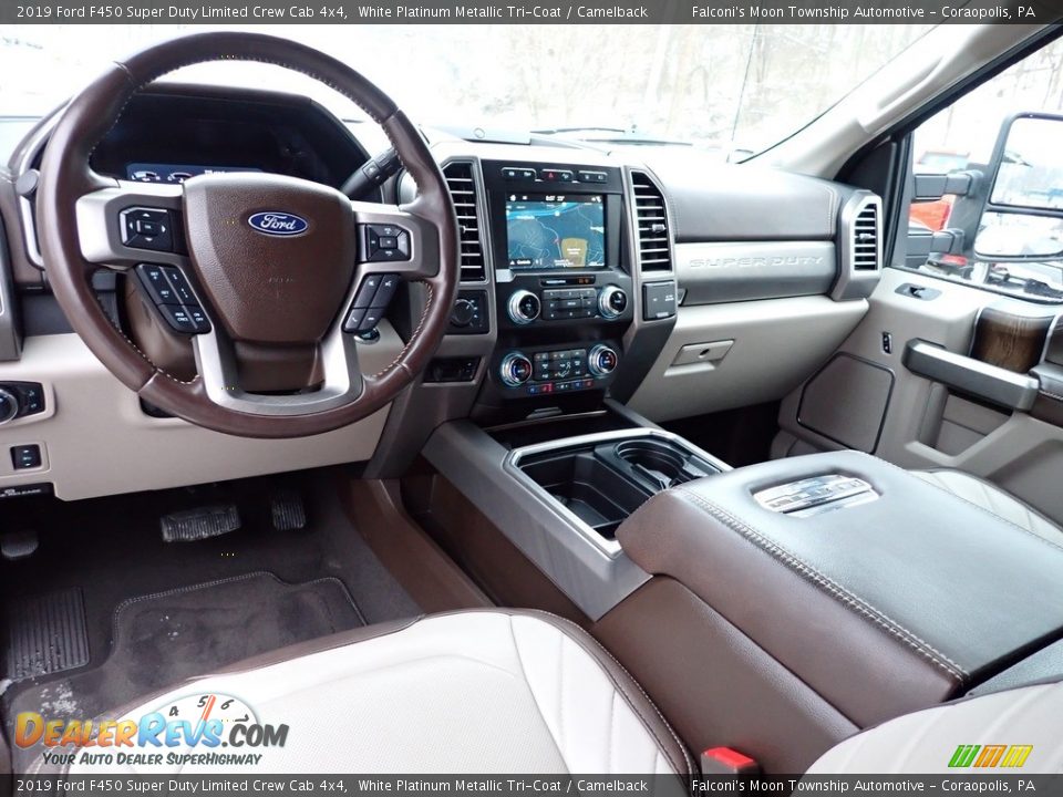 2019 Ford F450 Super Duty Limited Crew Cab 4x4 White Platinum Metallic Tri-Coat / Camelback Photo #19