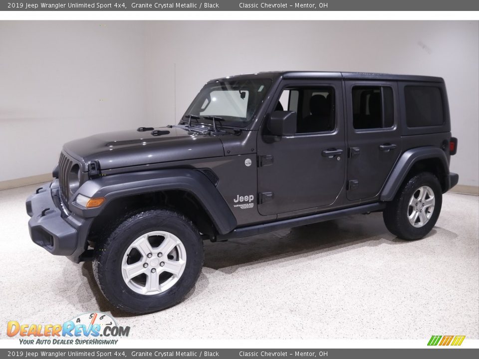 2019 Jeep Wrangler Unlimited Sport 4x4 Granite Crystal Metallic / Black Photo #3