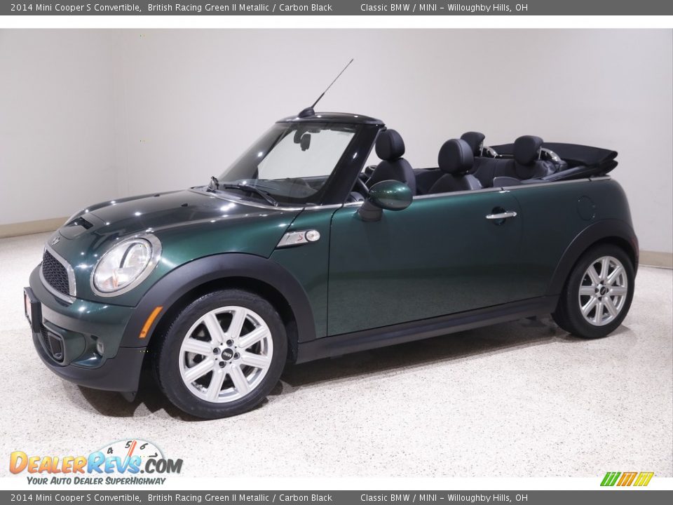 2014 Mini Cooper S Convertible British Racing Green II Metallic / Carbon Black Photo #4