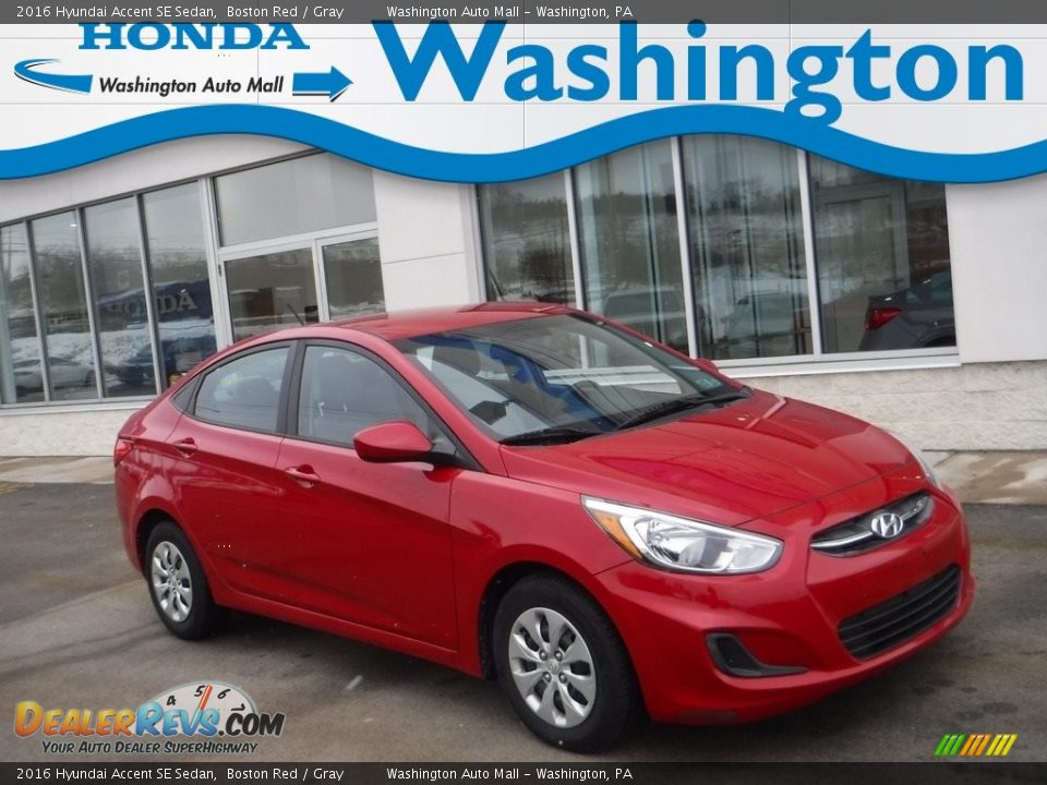 2016 Hyundai Accent SE Sedan Boston Red / Gray Photo #1