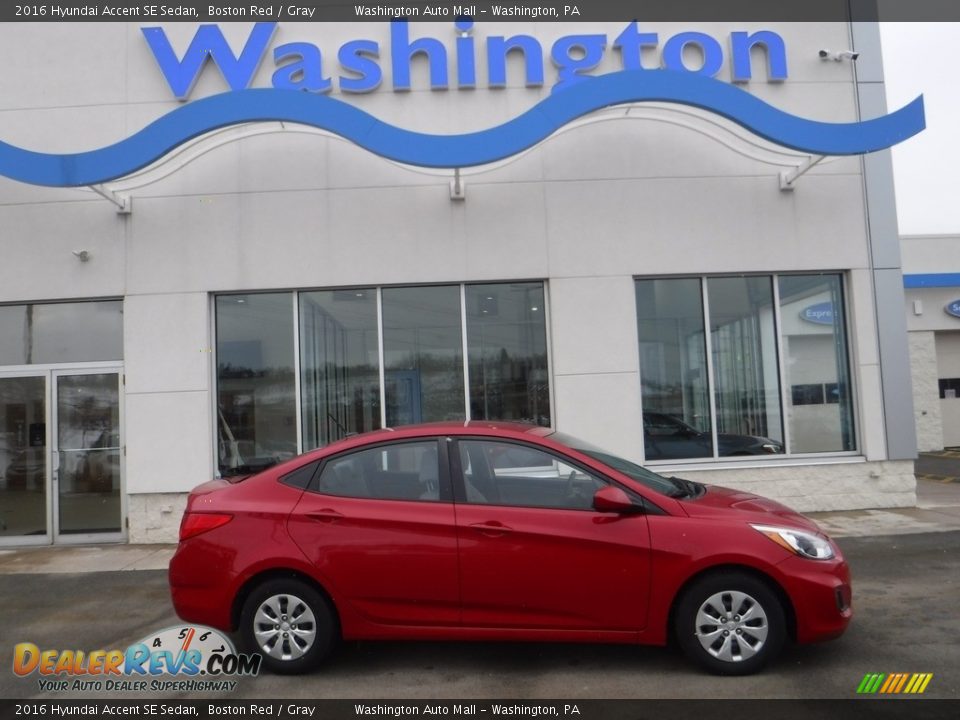 2016 Hyundai Accent SE Sedan Boston Red / Gray Photo #2