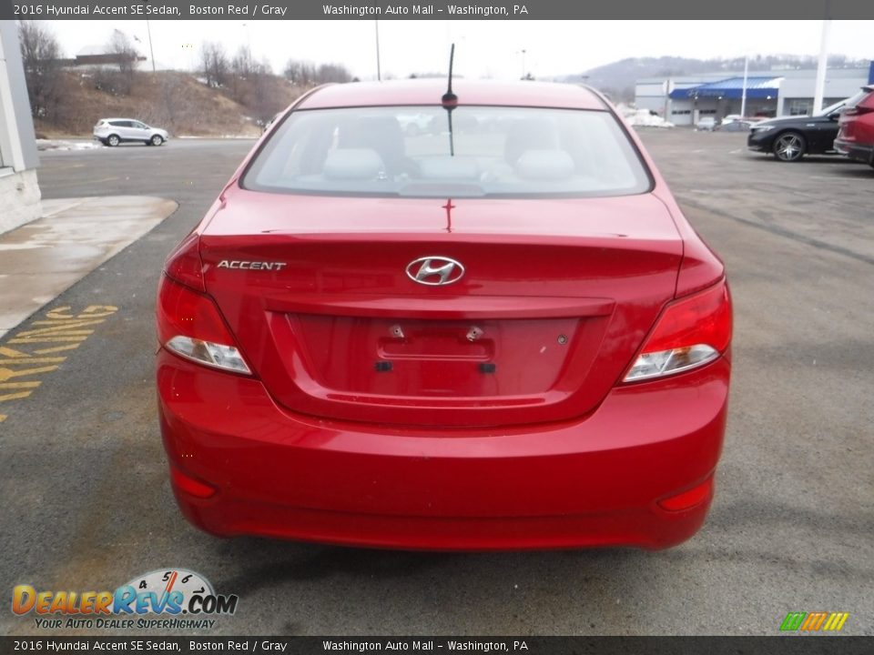 2016 Hyundai Accent SE Sedan Boston Red / Gray Photo #8