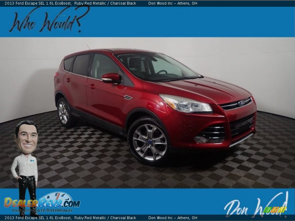 2013 Ford Escape SEL 1.6L EcoBoost Ruby Red Metallic / Charcoal Black Photo #1