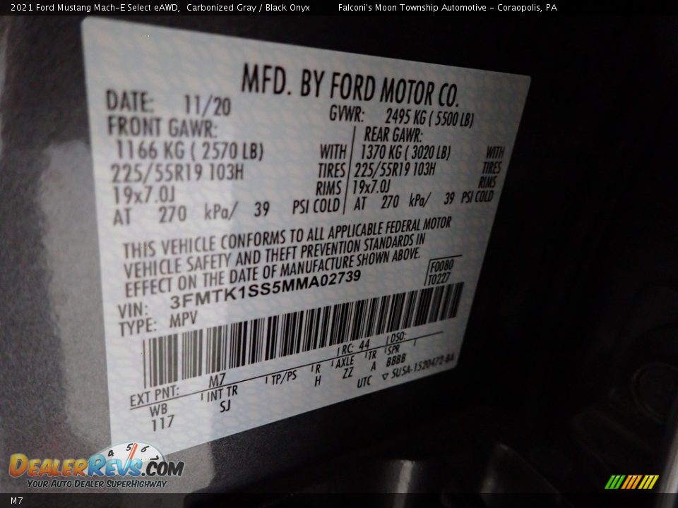 Ford Color Code M7 Carbonized Gray