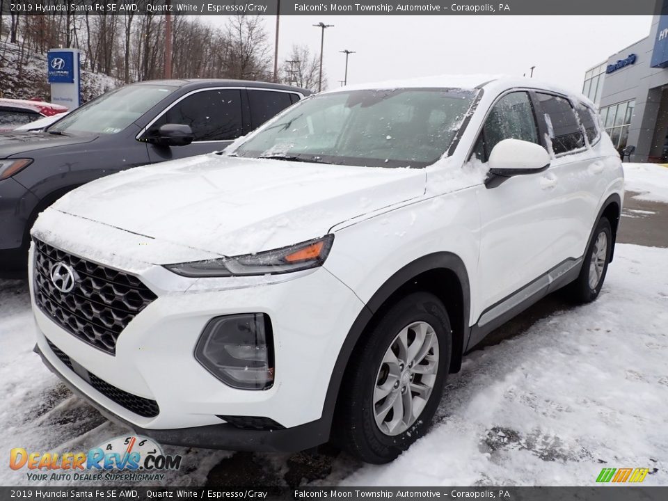 2019 Hyundai Santa Fe SE AWD Quartz White / Espresso/Gray Photo #1