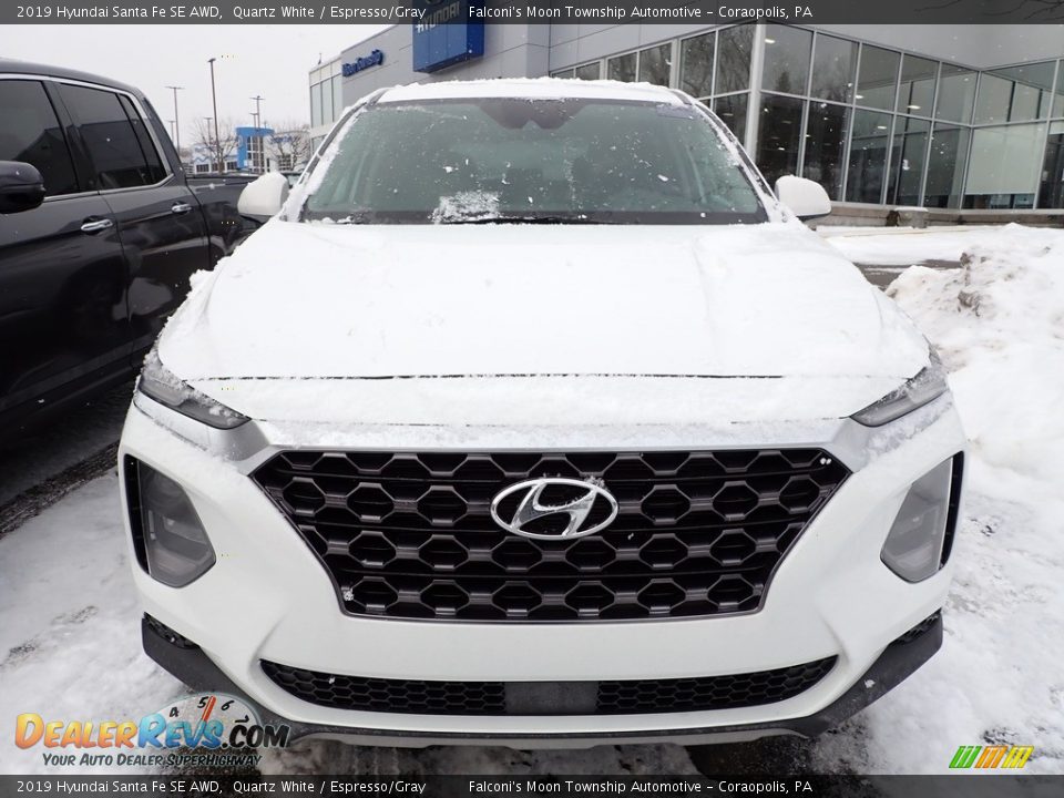 2019 Hyundai Santa Fe SE AWD Quartz White / Espresso/Gray Photo #3