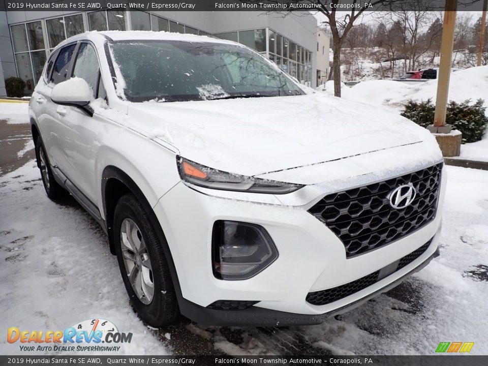 2019 Hyundai Santa Fe SE AWD Quartz White / Espresso/Gray Photo #4