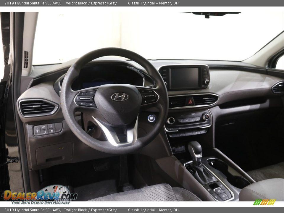 2019 Hyundai Santa Fe SEL AWD Twilight Black / Espresso/Gray Photo #6
