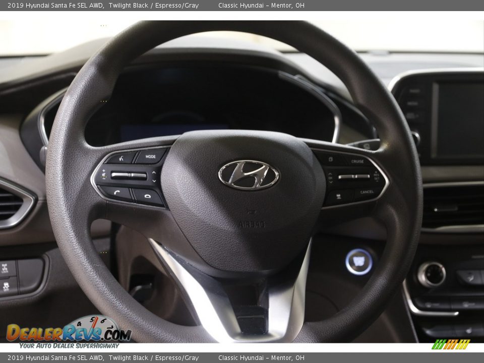 2019 Hyundai Santa Fe SEL AWD Twilight Black / Espresso/Gray Photo #7