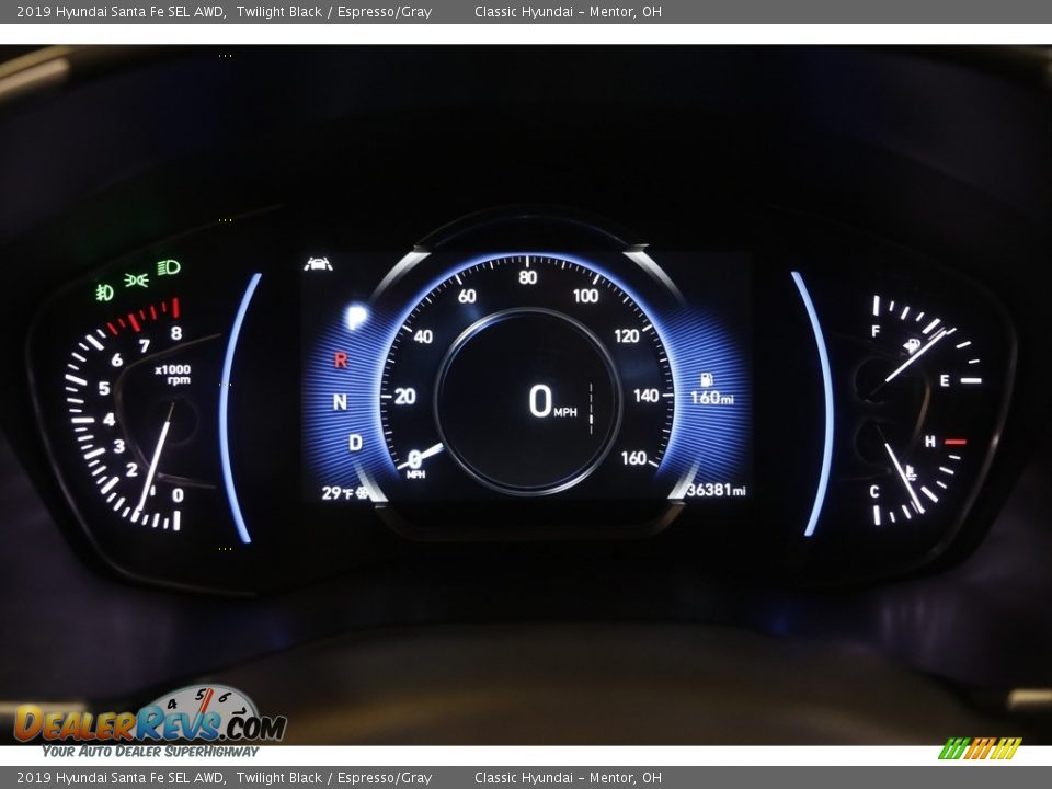 2019 Hyundai Santa Fe SEL AWD Twilight Black / Espresso/Gray Photo #8