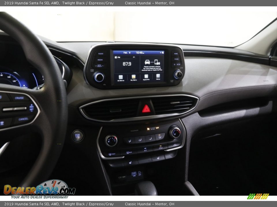 2019 Hyundai Santa Fe SEL AWD Twilight Black / Espresso/Gray Photo #9