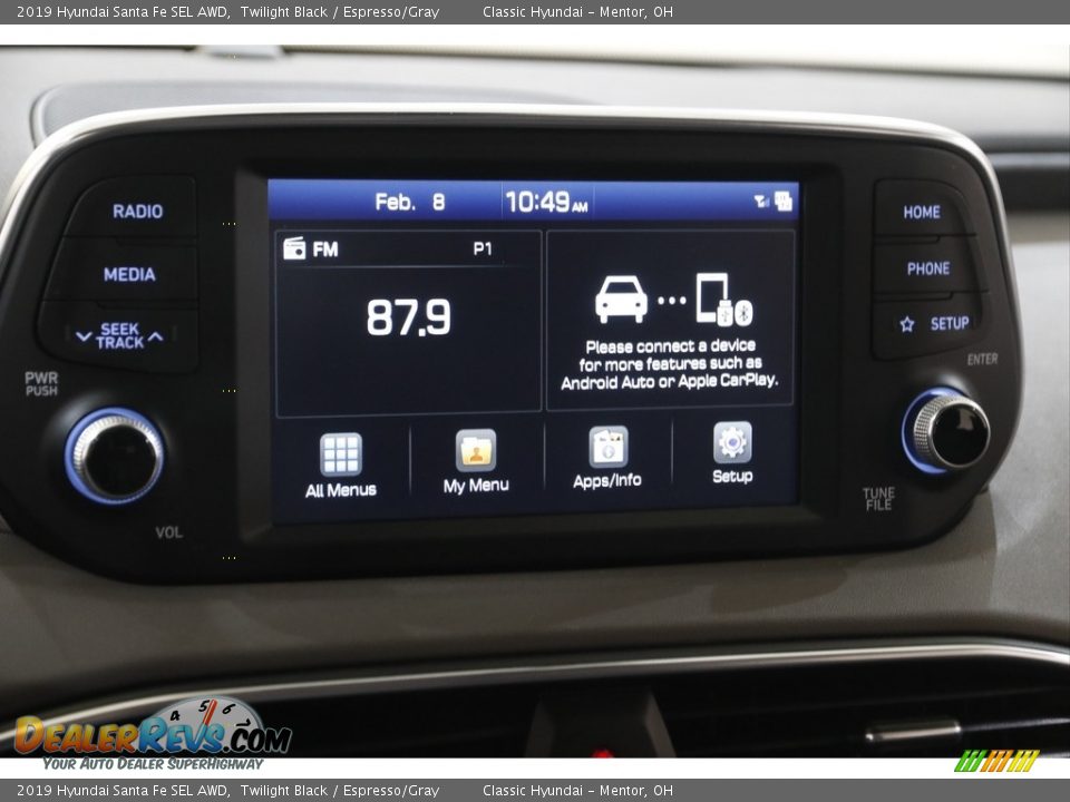 2019 Hyundai Santa Fe SEL AWD Twilight Black / Espresso/Gray Photo #10