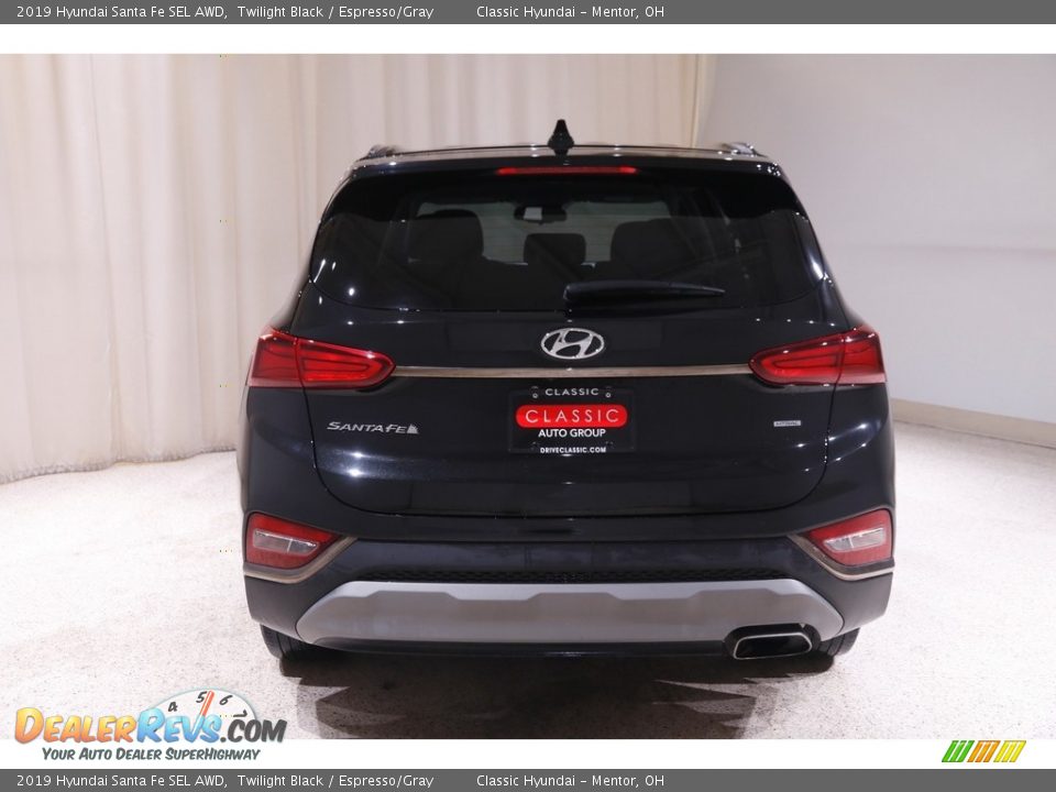 2019 Hyundai Santa Fe SEL AWD Twilight Black / Espresso/Gray Photo #17