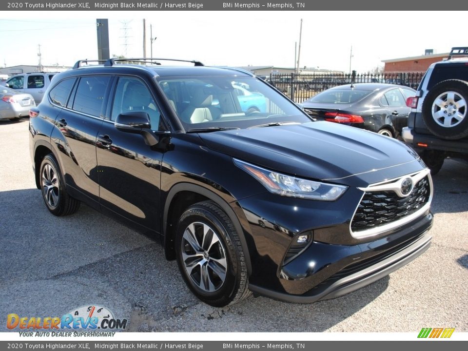 2020 Toyota Highlander XLE Midnight Black Metallic / Harvest Beige Photo #7