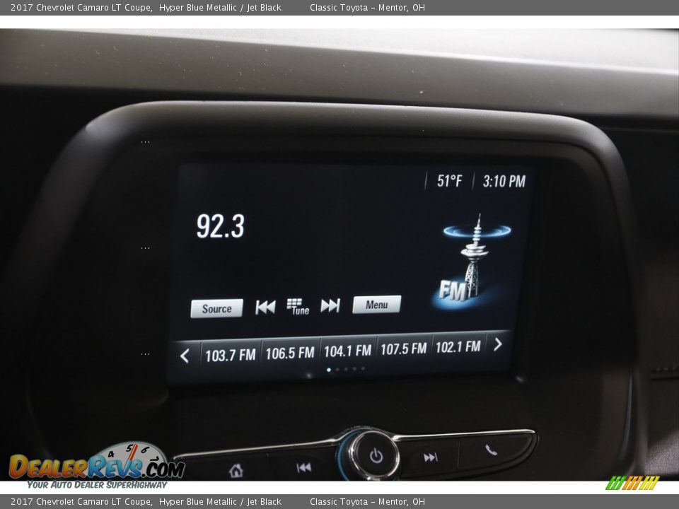 2017 Chevrolet Camaro LT Coupe Hyper Blue Metallic / Jet Black Photo #10