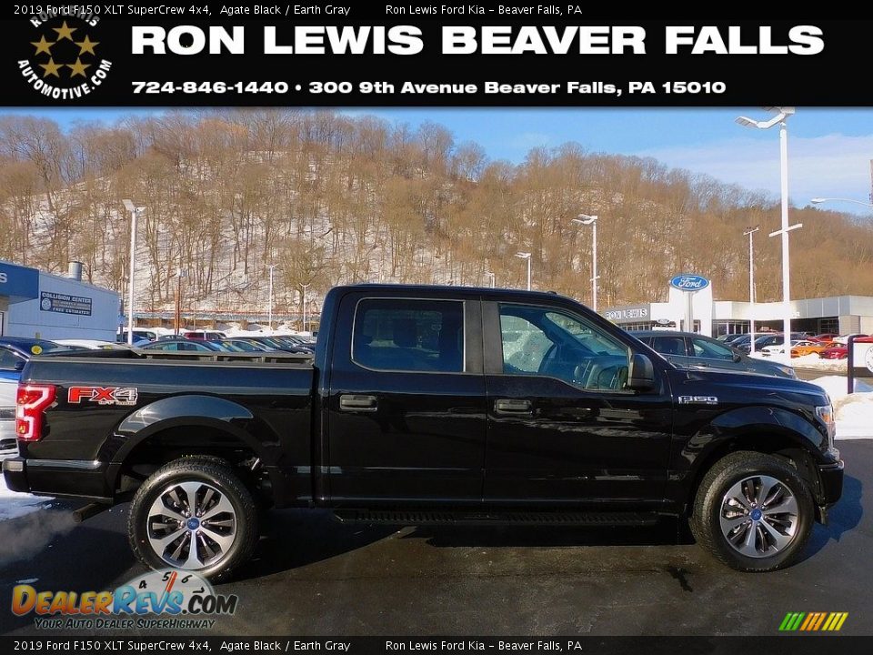 2019 Ford F150 XLT SuperCrew 4x4 Agate Black / Earth Gray Photo #1