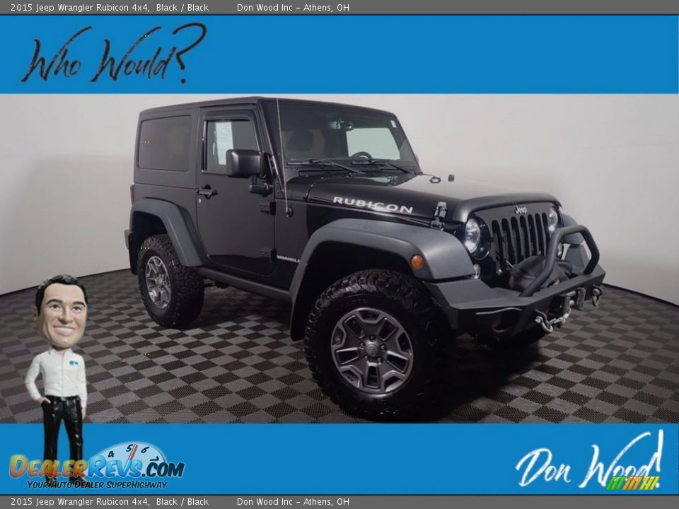 2015 Jeep Wrangler Rubicon 4x4 Black / Black Photo #1
