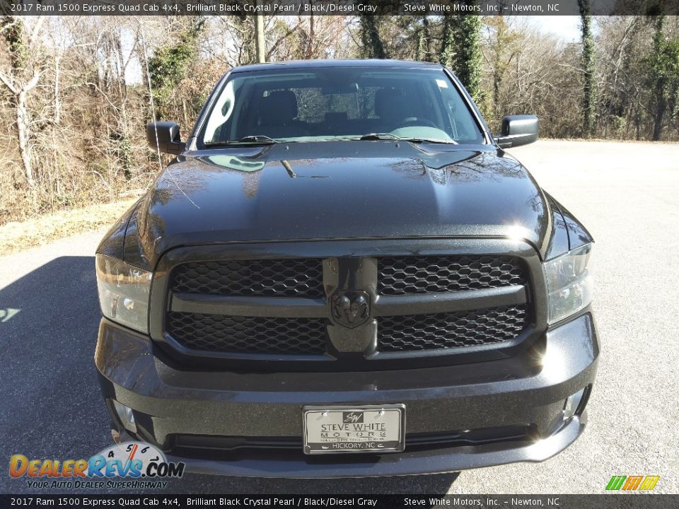 2017 Ram 1500 Express Quad Cab 4x4 Brilliant Black Crystal Pearl / Black/Diesel Gray Photo #4