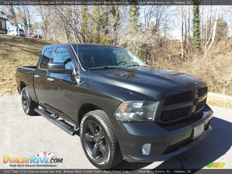 2017 Ram 1500 Express Quad Cab 4x4 Brilliant Black Crystal Pearl / Black/Diesel Gray Photo #6