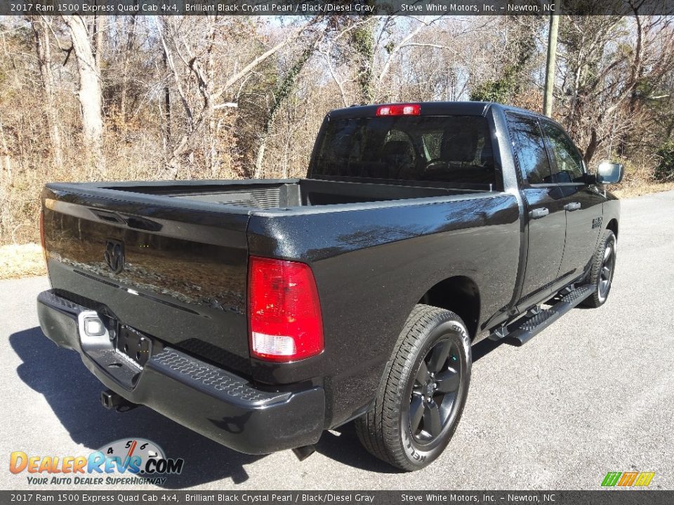 2017 Ram 1500 Express Quad Cab 4x4 Brilliant Black Crystal Pearl / Black/Diesel Gray Photo #8