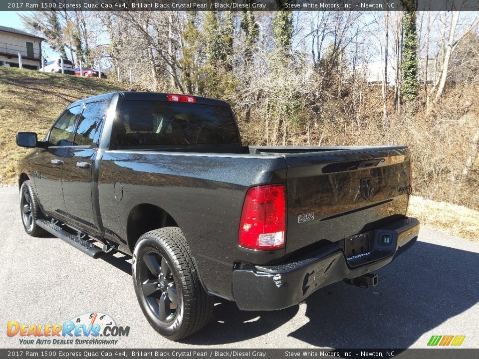 2017 Ram 1500 Express Quad Cab 4x4 Brilliant Black Crystal Pearl / Black/Diesel Gray Photo #13