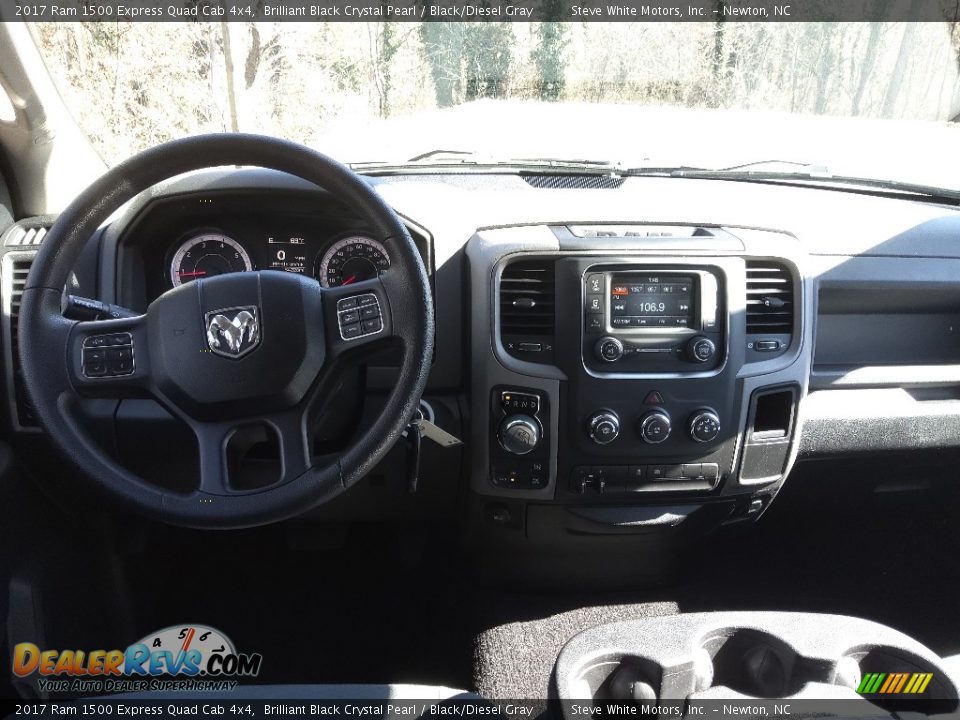 2017 Ram 1500 Express Quad Cab 4x4 Brilliant Black Crystal Pearl / Black/Diesel Gray Photo #21