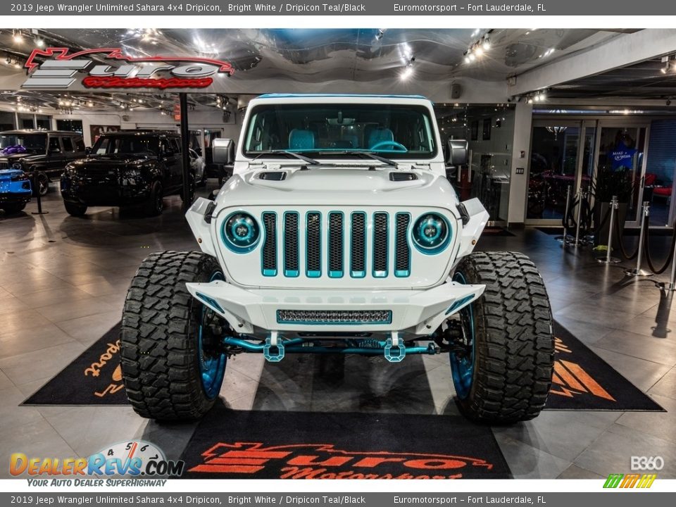 2019 Jeep Wrangler Unlimited Sahara 4x4 Dripicon Bright White / Dripicon Teal/Black Photo #1