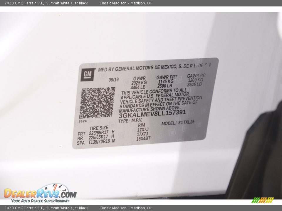 2020 GMC Terrain SLE Summit White / Jet Black Photo #20