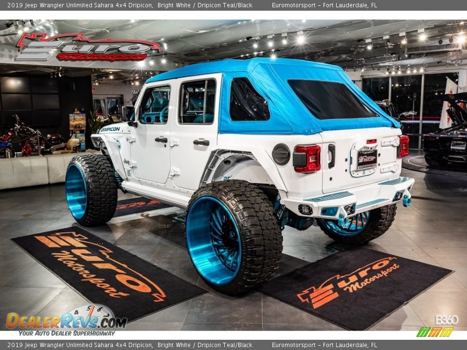 2019 Jeep Wrangler Unlimited Sahara 4x4 Dripicon Bright White / Dripicon Teal/Black Photo #7