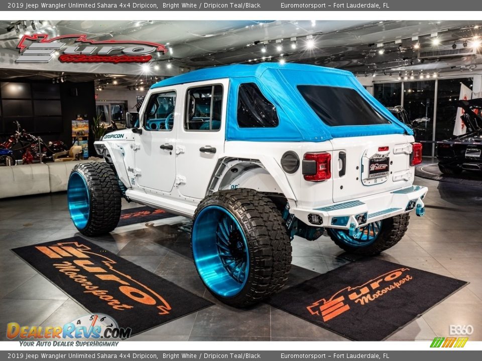 2019 Jeep Wrangler Unlimited Sahara 4x4 Dripicon Bright White / Dripicon Teal/Black Photo #8