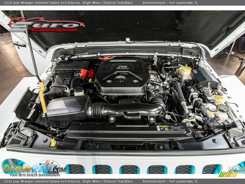 2019 Jeep Wrangler Unlimited Sahara 4x4 Dripicon Bright White / Dripicon Teal/Black Photo #10