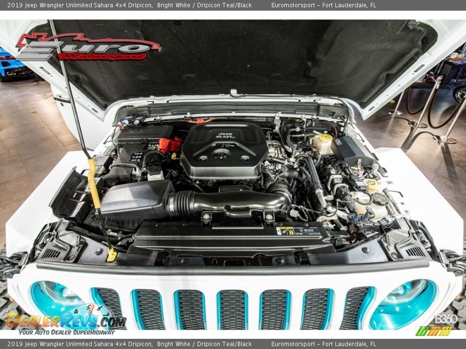 2019 Jeep Wrangler Unlimited Sahara 4x4 Dripicon Bright White / Dripicon Teal/Black Photo #11