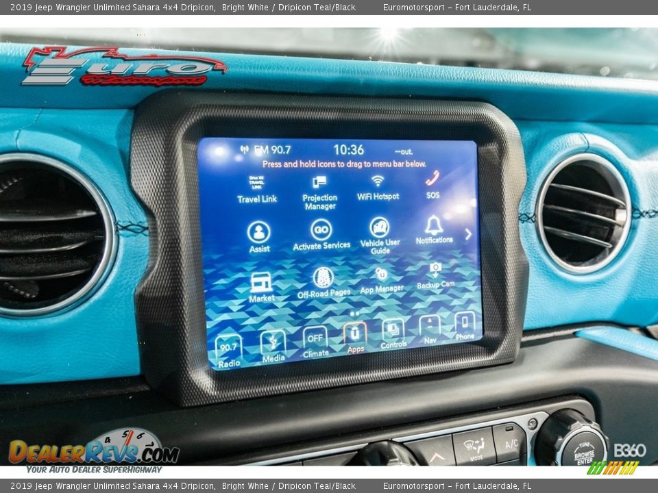 2019 Jeep Wrangler Unlimited Sahara 4x4 Dripicon Bright White / Dripicon Teal/Black Photo #21