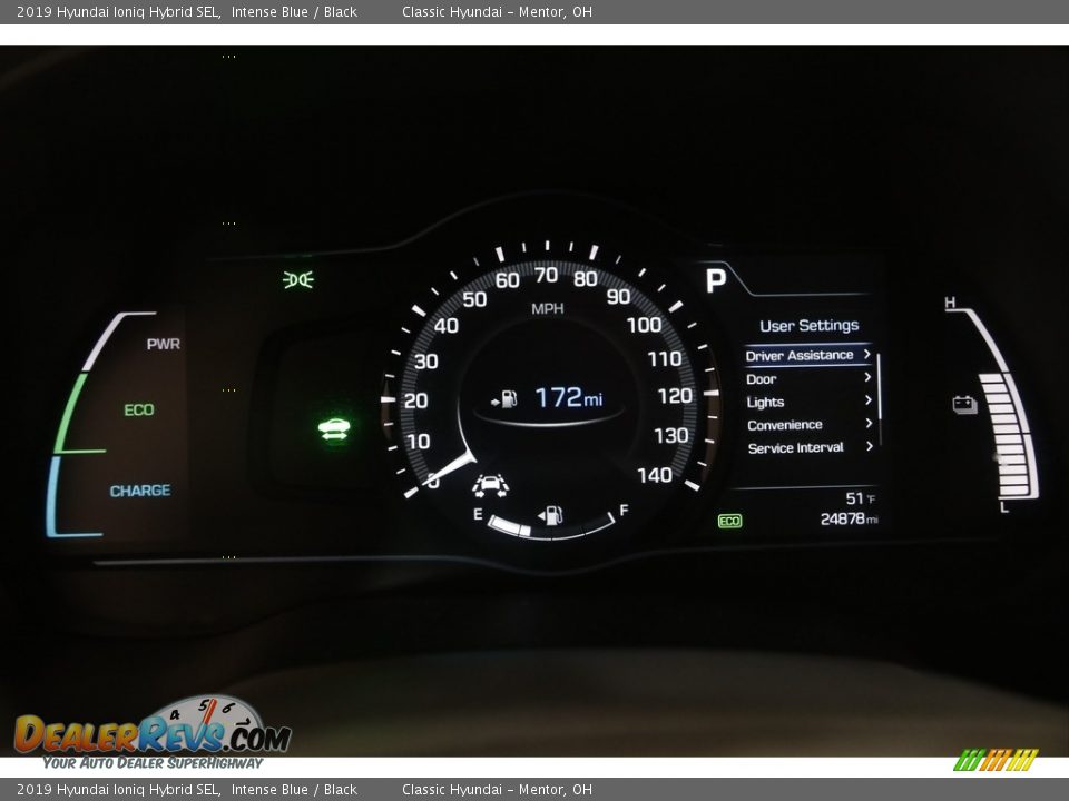 2019 Hyundai Ioniq Hybrid SEL Intense Blue / Black Photo #8
